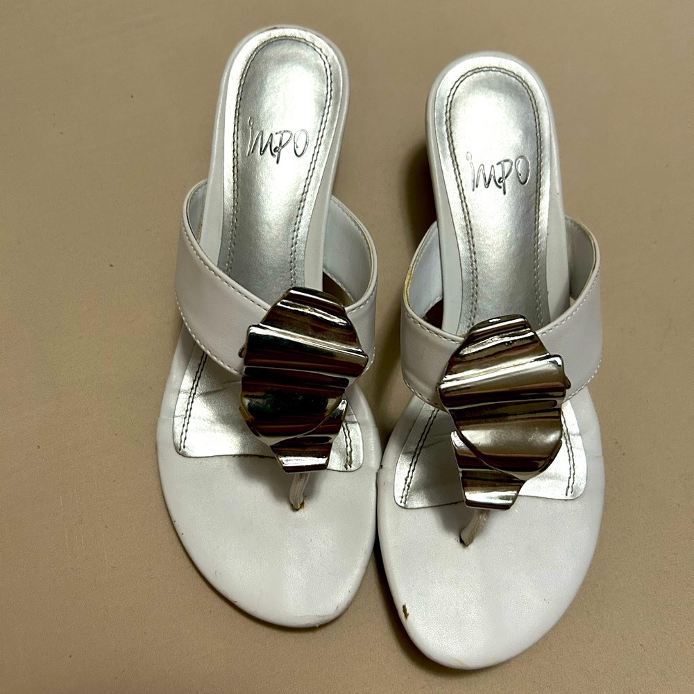 White wedge sandals